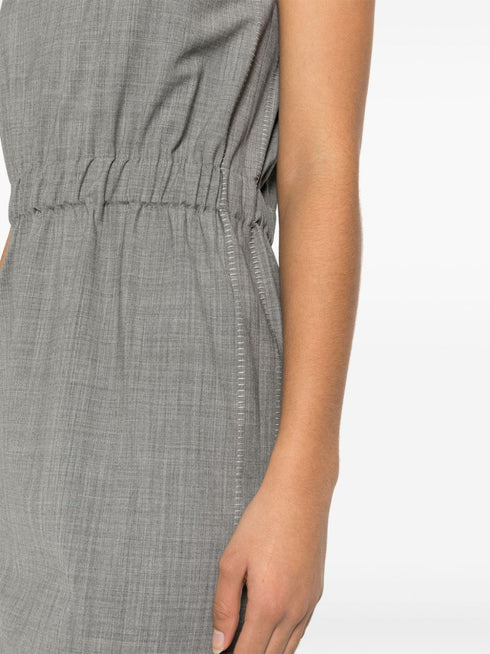 contrast-stitching sleeveless dress